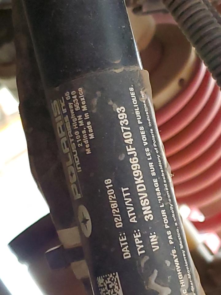 2018 Polaris Rzr Xp 1000 Eps VIN: 3NSVDK996JF407393 Lot: 69288295