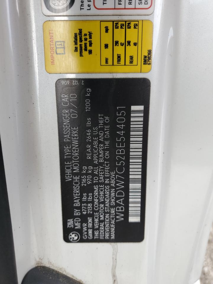 2011 BMW 328 I Sulev VIN: WBADW7C52BE544051 Lot: 68748285