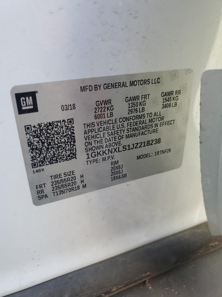 2018 GMC Acadia Denali VIN: 1GKKNXLS1JZ218238 Lot: 69248835