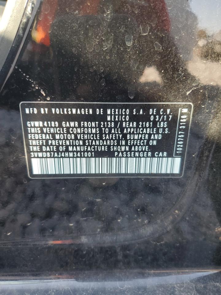 2017 Volkswagen Jetta Se VIN: 3VWDB7AJ4HM341001 Lot: 69616655