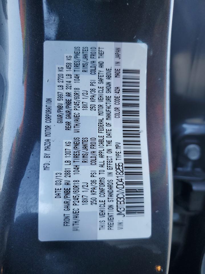 2013 Mazda Cx-9 Touring VIN: JM3TB3CVXD0418255 Lot: 68633985