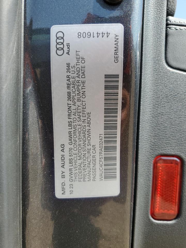 2024 Audi S5 Premium Plus VIN: WAUC4CF57RA032471 Lot: 68462785