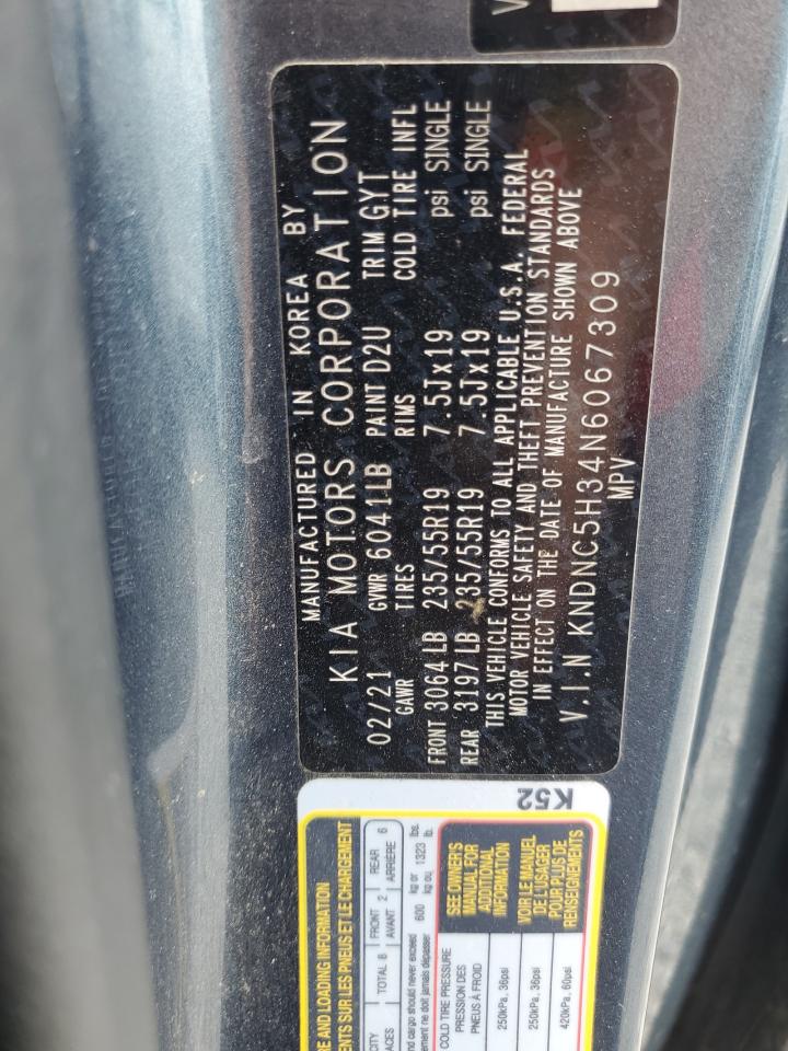 2022 Kia Carnival Ex VIN: KNDNC5H34N6067309 Lot: 69268775