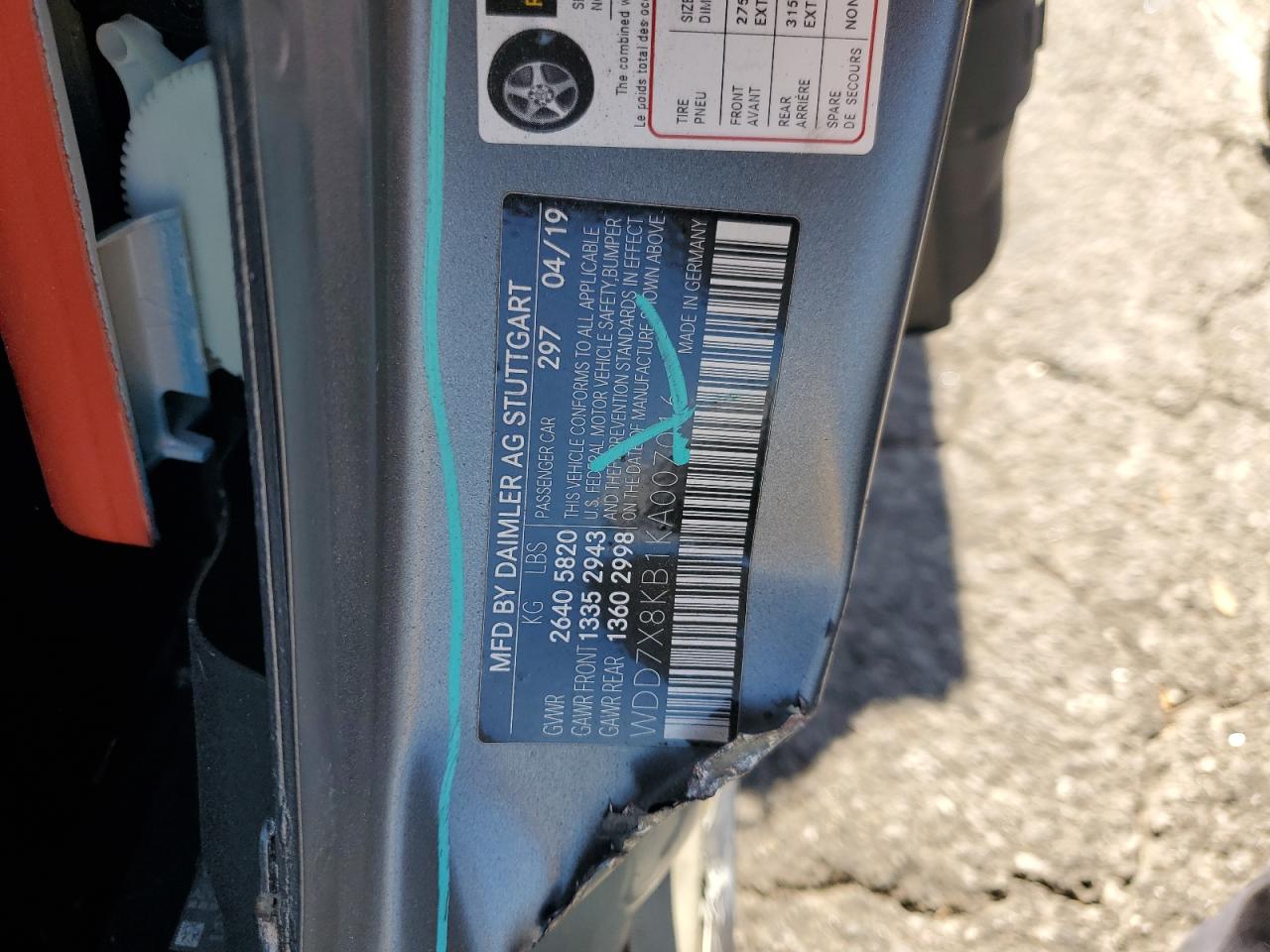 2019 Mercedes-Benz Amg Gt 63 S VIN: WDD7X8KB1KA007016 Lot: 68221135