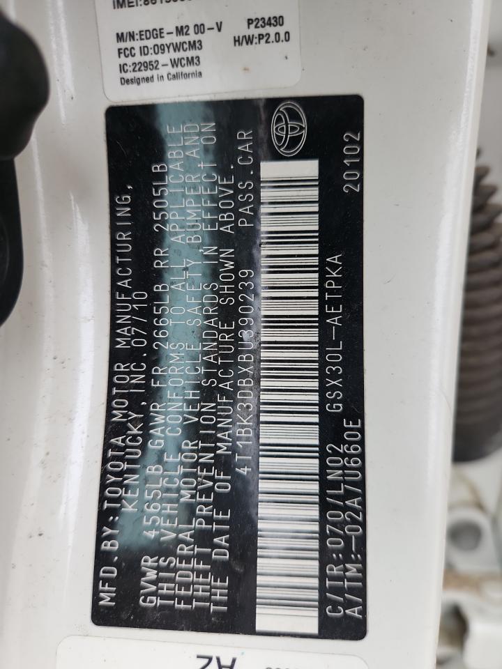 2011 Toyota Avalon Base VIN: 4T1BK3DBXBU390239 Lot: 67384965