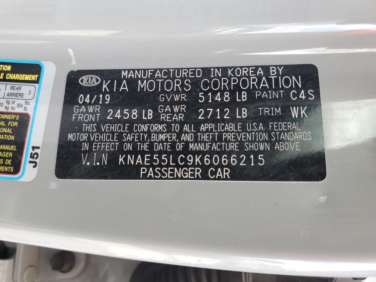 2019 Kia Stinger Gt2 VIN: KNAE55LC9K6066215 Lot: 70173075