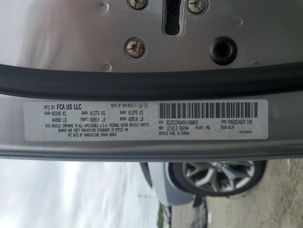 2016 Dodge Challenger Sxt VIN: 2C3CDZAG4GH168803 Lot: 69601395