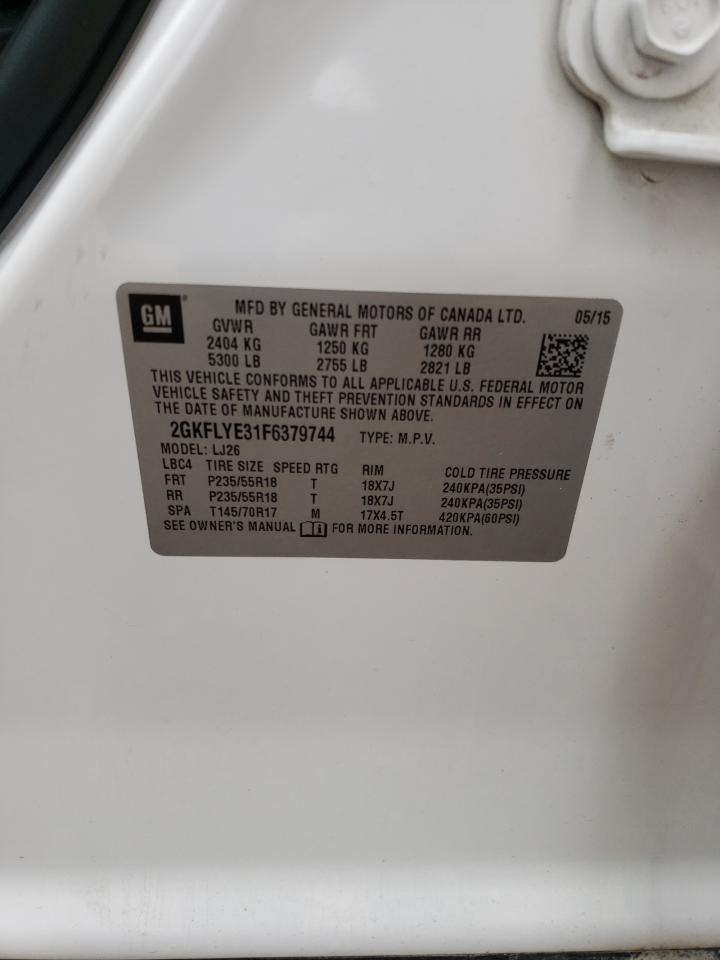 2015 GMC Terrain Slt VIN: 2GKFLYE31F6379744 Lot: 68896995