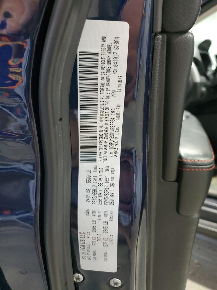 2015 Jeep Cherokee Trailhawk VIN: 1C4PJMBSXFW727704 Lot: 67669825