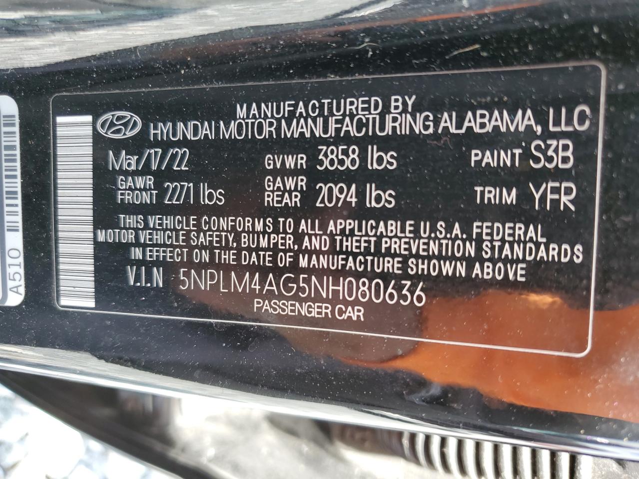 2022 Hyundai Elantra Sel VIN: 5NPLM4AG5NH080636 Lot: 90634675