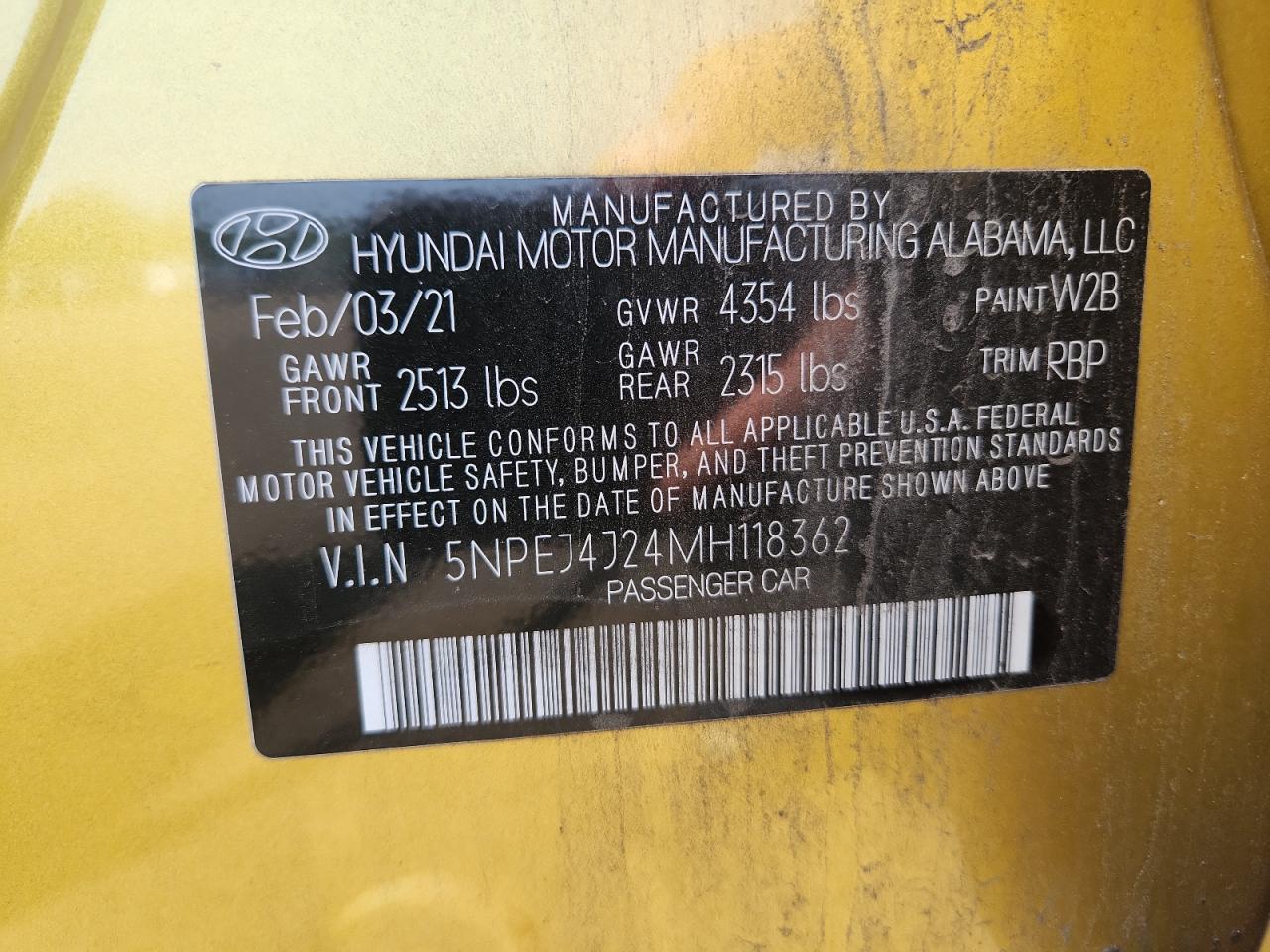 2021 Hyundai Sonata Sel Plus VIN: 5NPEJ4J24MH118362 Lot: 68365825