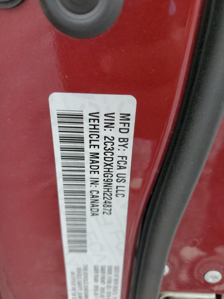 2022 Dodge Charger Gt VIN: 2C3CDXHG9NH224872 Lot: 67628595