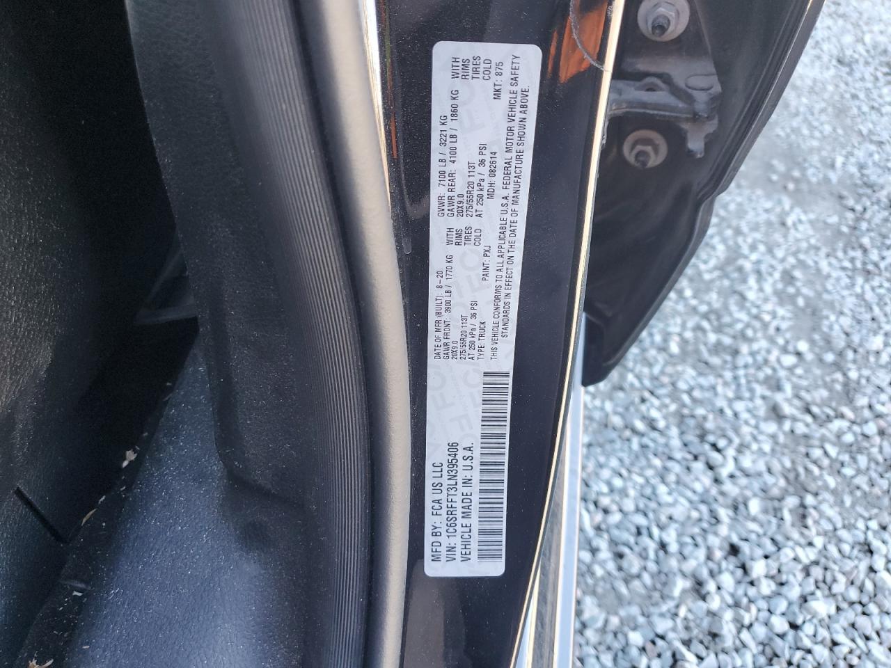 2020 Ram 1500 Big Horn/Lone Star VIN: 1C6SRFFT3LN395406 Lot: 69140515