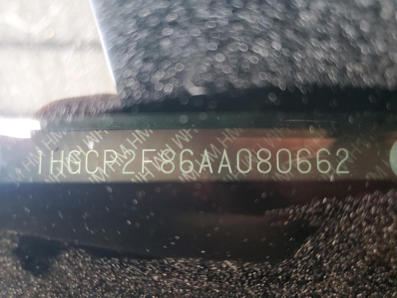 2010 Honda Accord Exl VIN: 1HGCP2F86AA080662 Lot: 70569965