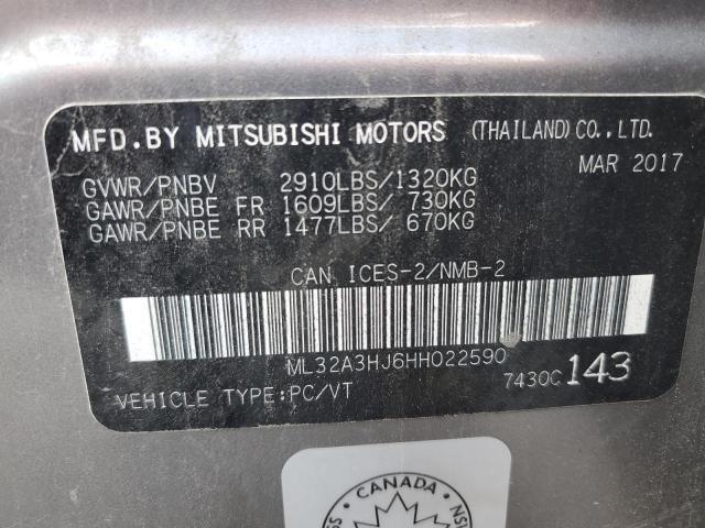 2017 MITSUBISHI MIRAGE ES  