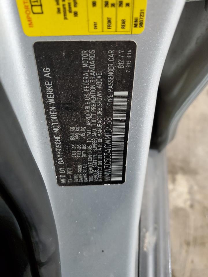 2012 Mini Cooper S Countryman VIN: WMWZC5C54CWM13458 Lot: 69035385