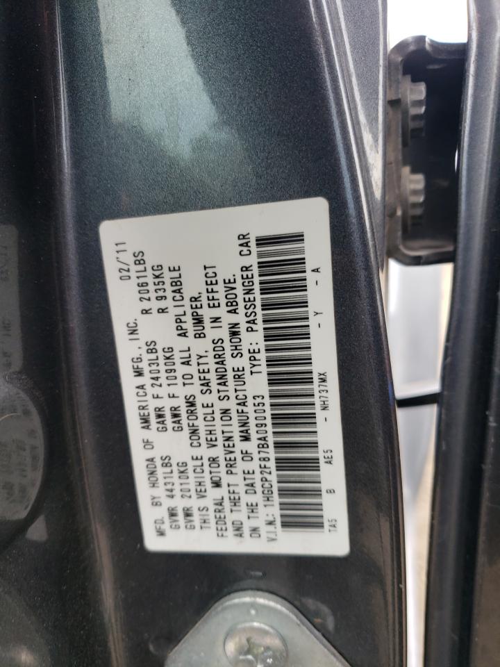 2011 Honda Accord Exl VIN: 1HGCP2F87BA090053 Lot: 70540255