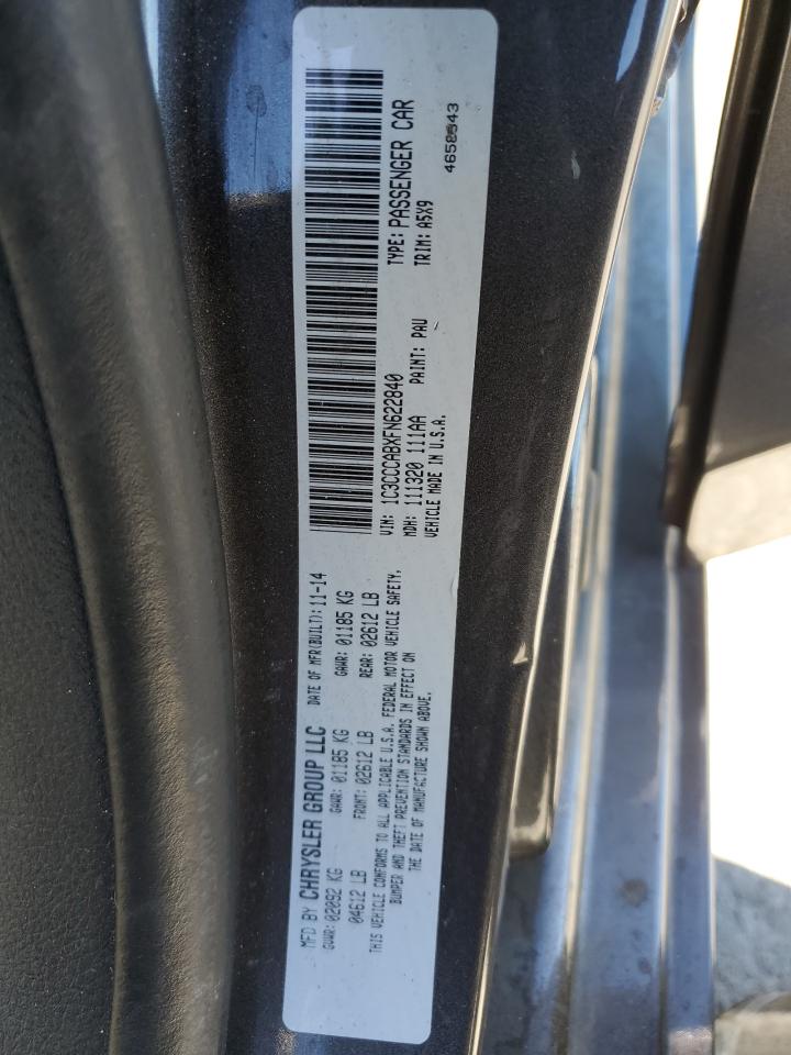 2015 Chrysler 200 Limited VIN: 1C3CCCABXFN622840 Lot: 69635955