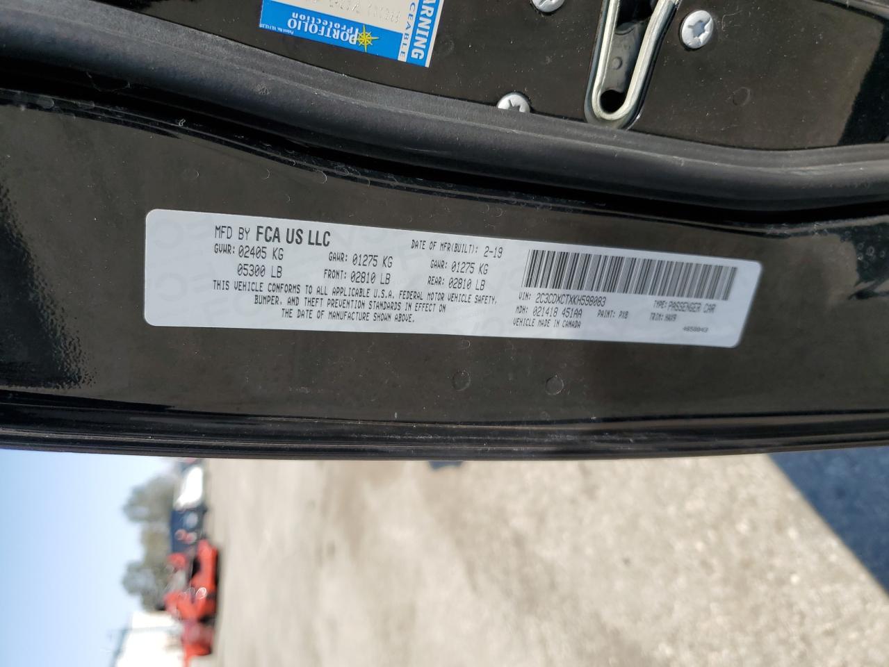 2019 Dodge Charger R/T VIN: 2C3CDXCTXKH598083 Lot: 67665305