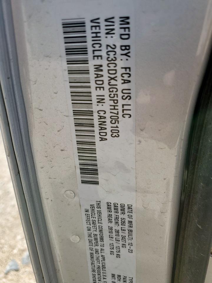 2023 Dodge Charger Sxt VIN: 2C3CDXJG5PH705103 Lot: 68938855