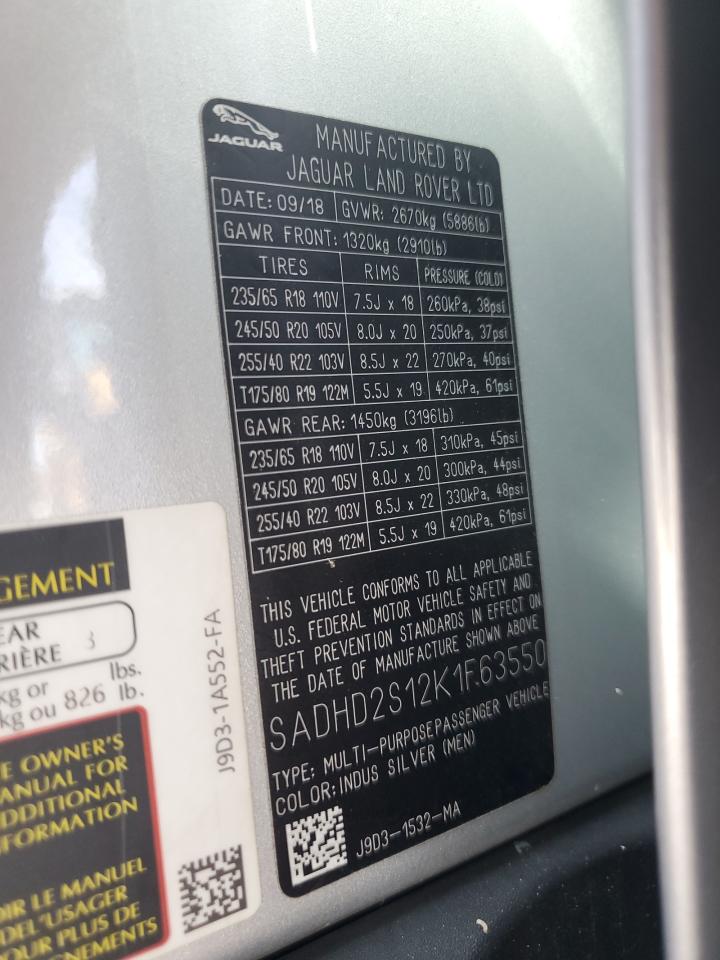 2019 Jaguar I-Pace First Edition VIN: SADHD2S12K1F63550 Lot: 68400775