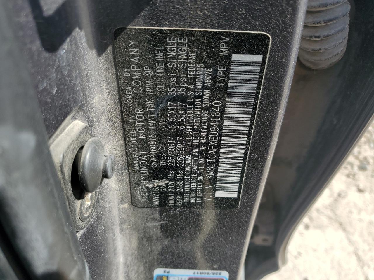 2014 Hyundai Tucson Gls VIN: KM8JTCAFXEU941340 Lot: 70228355