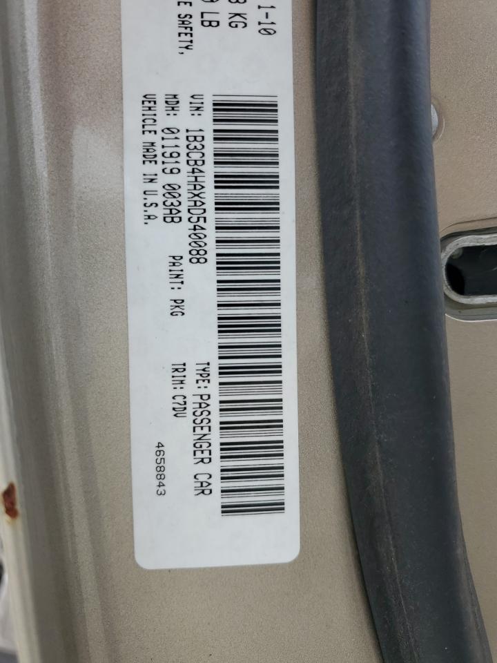 2010 Dodge Caliber Sxt VIN: 1B3CB4HAXAD540088 Lot: 68734845