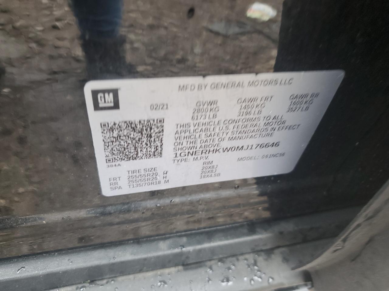 2021 Chevrolet Traverse Lt VIN: 1GNERHKW0MJ176646 Lot: 69563245