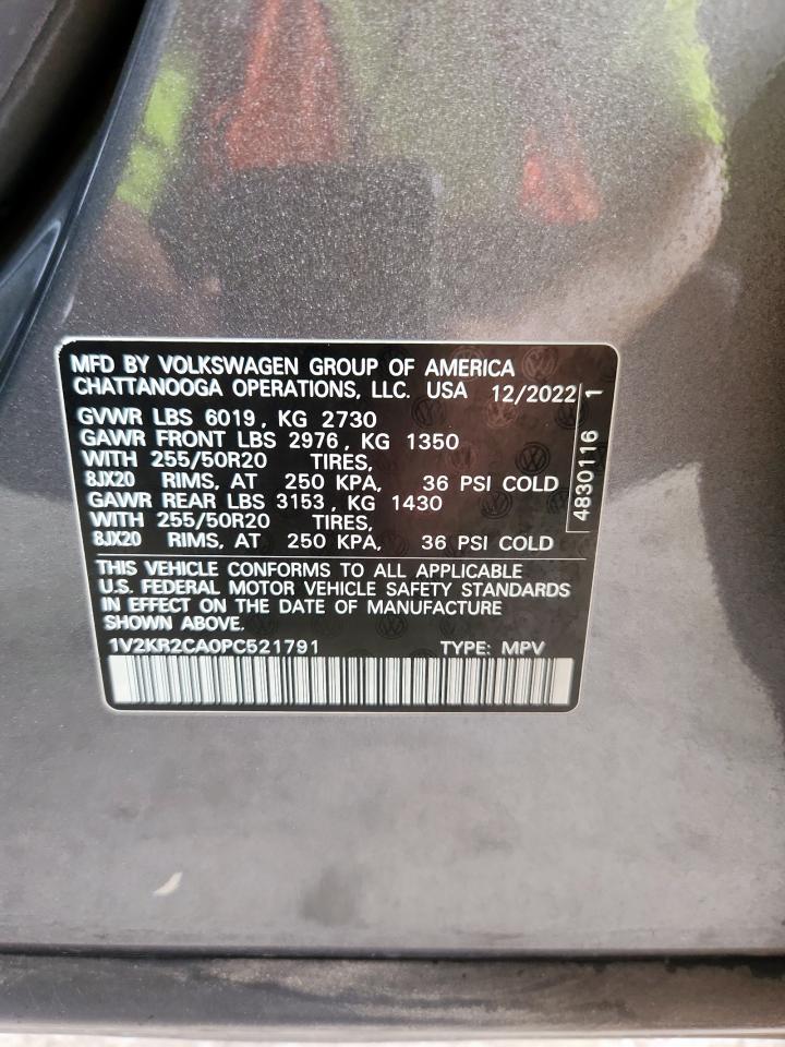 2023 Volkswagen Atlas Se VIN: 1V2KR2CA0PC521791 Lot: 70185445