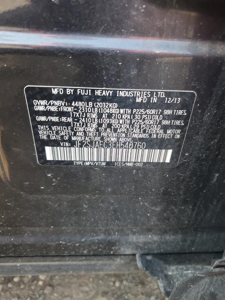 2014 Subaru Forester 2.5I Premium VIN: JF2SJAEC3EH540760 Lot: 68000715