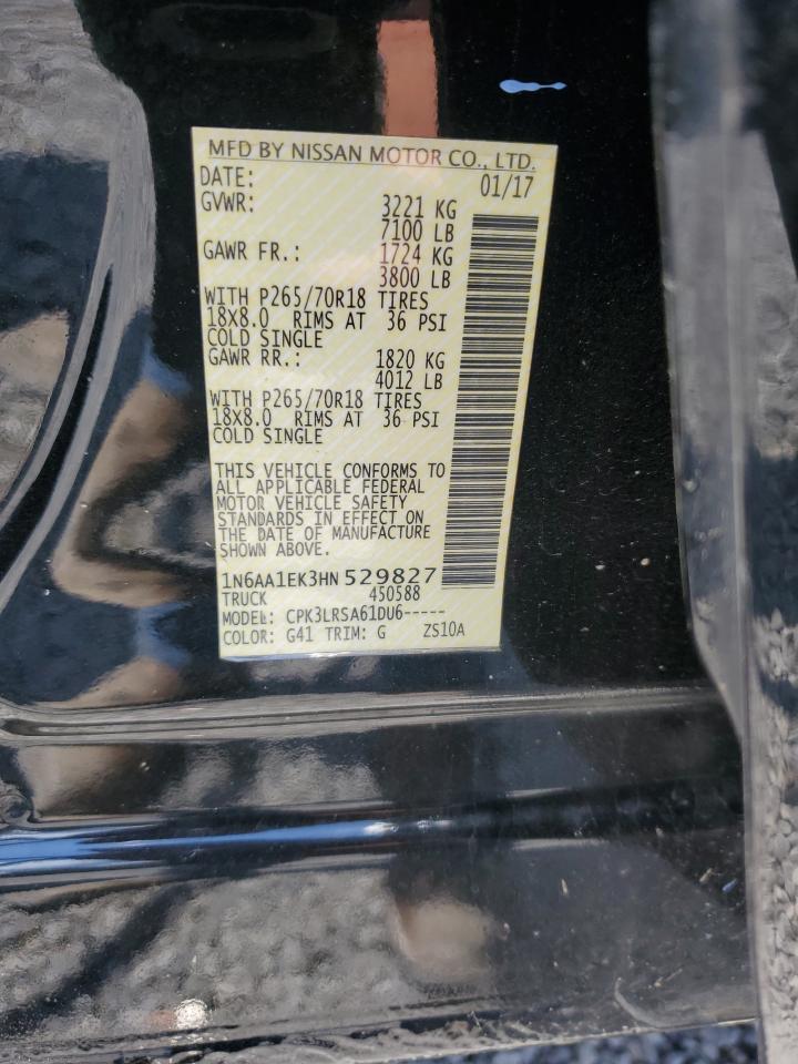 2017 Nissan Titan S VIN: 1N6AA1EK3HN529827 Lot: 68771775