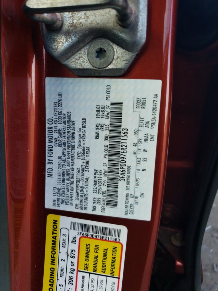 2014 Ford Fusion Titanium VIN: 3FA6P0D97ER211563 Lot: 69017965