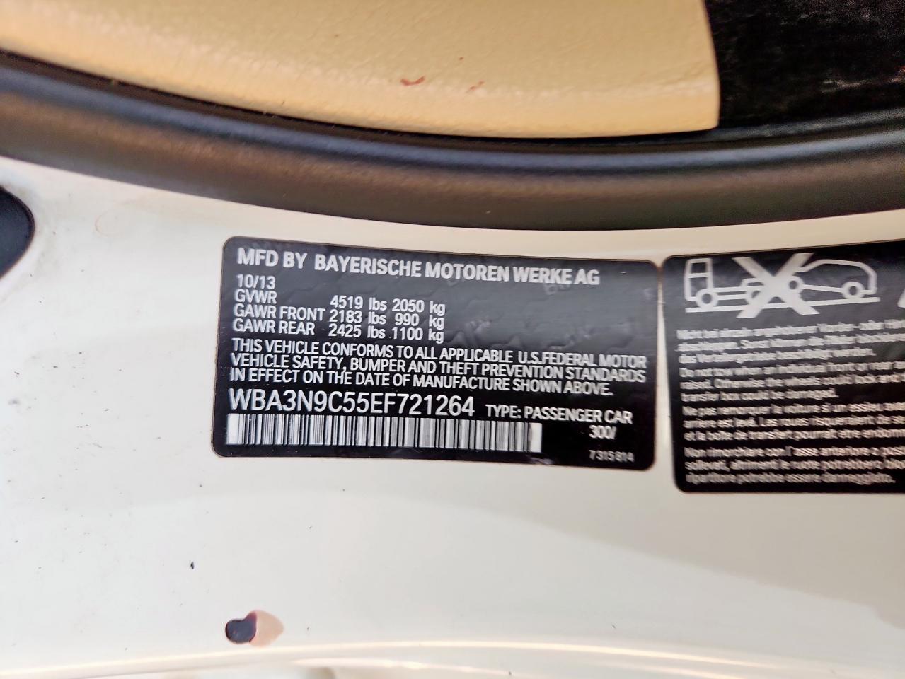 2014 BMW 428 Xi VIN: WBA3N9C55EF721264 Lot: 70044235