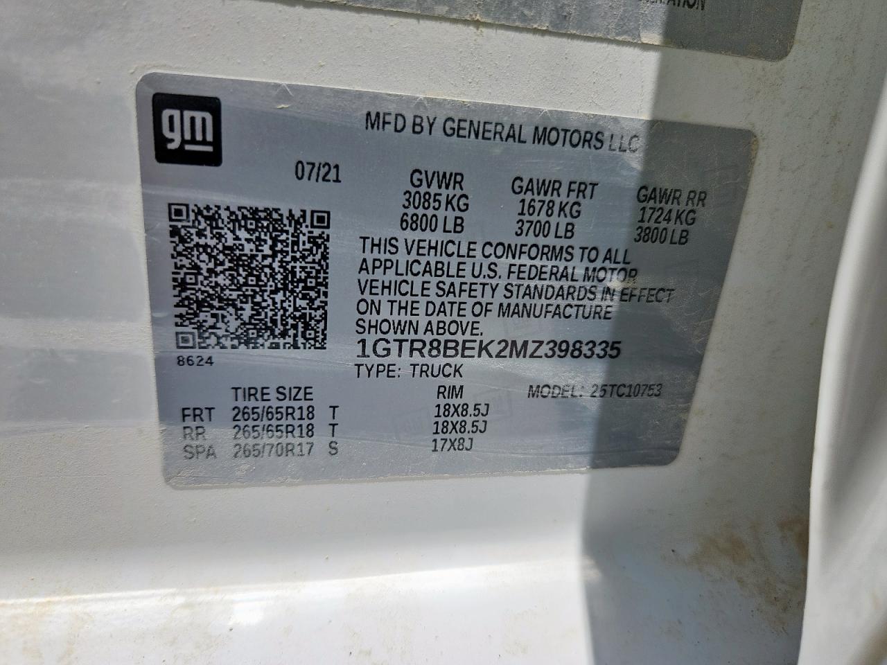 2021 GMC Sierra C1500 Sle VIN: 1GTR8BEK2MZ398335 Lot: 70297955