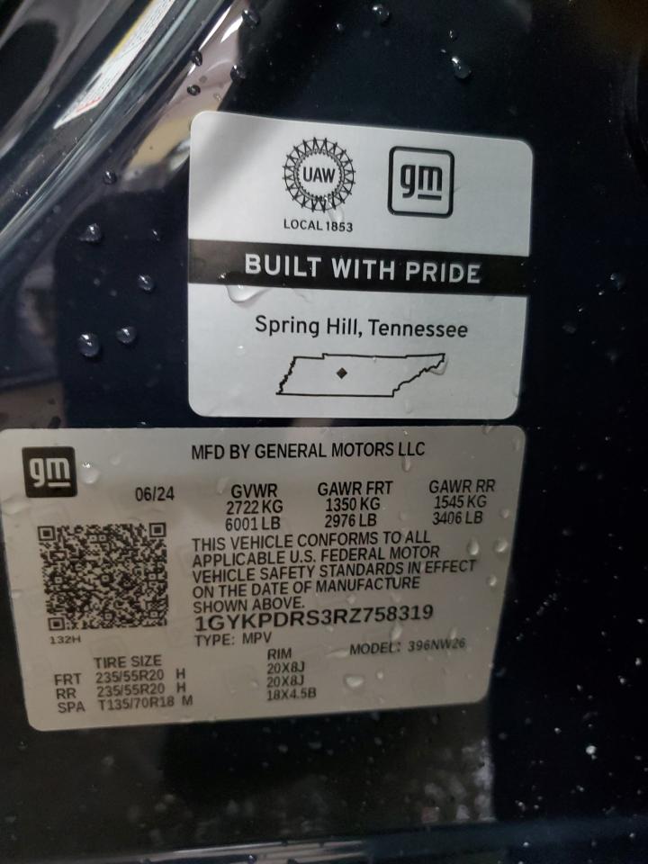 2024 Cadillac Xt6 Premium Luxury VIN: 1GYKPDRS3RZ758319 Lot: 65159595