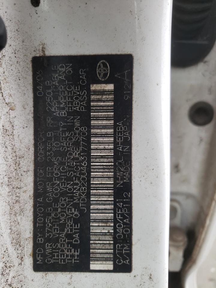 2006 Toyota Prius VIN: JTDKB20U463177708 Lot: 66965915