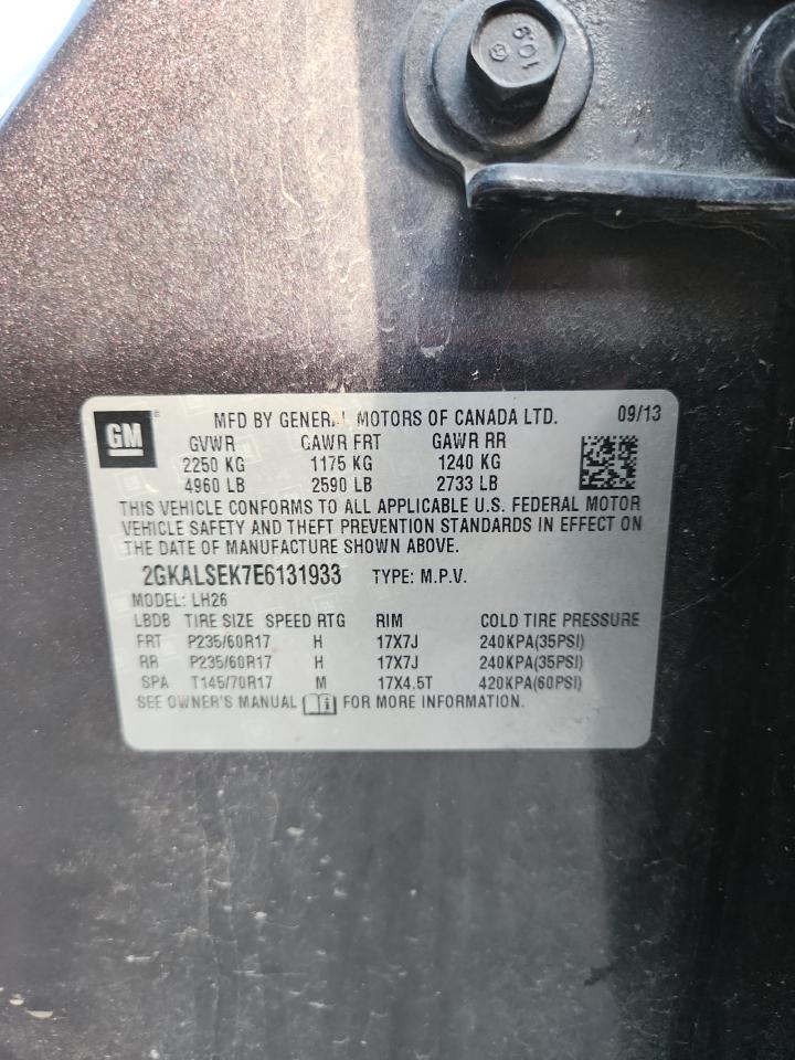 2014 GMC Terrain Slt VIN: 2GKALSEK7E6131933 Lot: 91998775