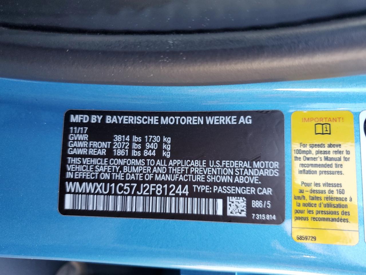 WMWXU1C57J2F81244 2018 Mini Cooper