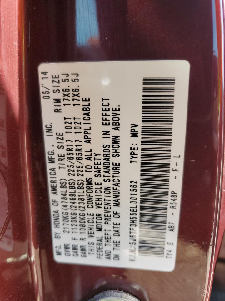 2014 Honda Crosstour Exl VIN: 5J6TF3H55EL001562 Lot: 66846145