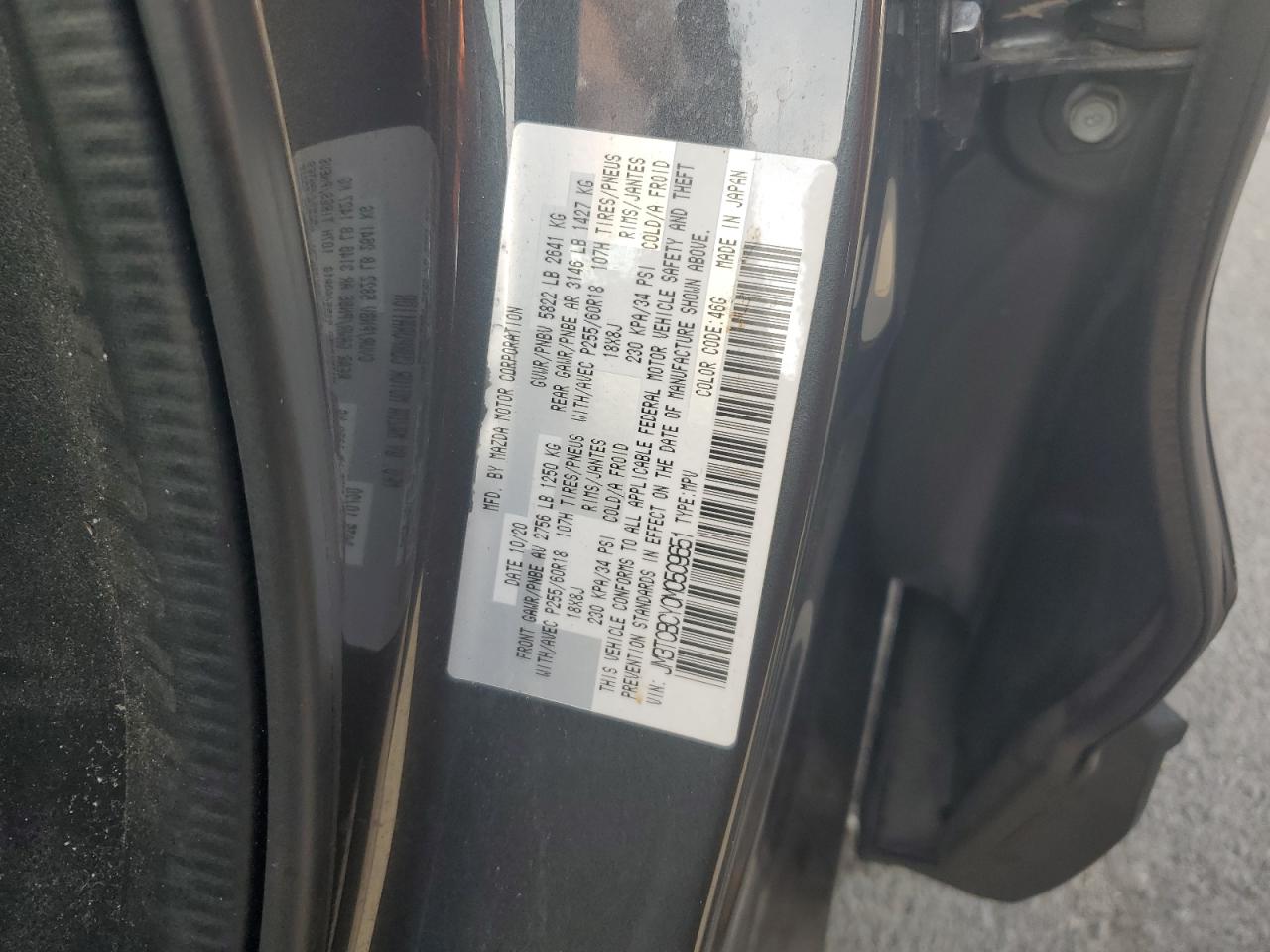 2021 Mazda Cx-9 Touring VIN: JM3TCBCY0M0509651 Lot: 68580415