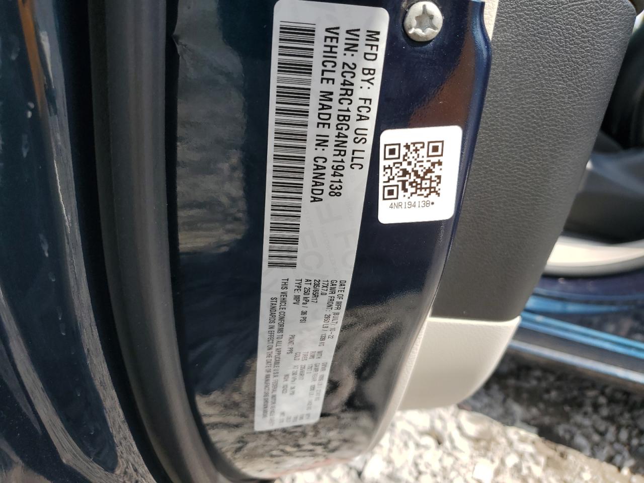 2022 Chrysler Pacifica Touring L VIN: 2C4RC1BG4NR194138 Lot: 70197195