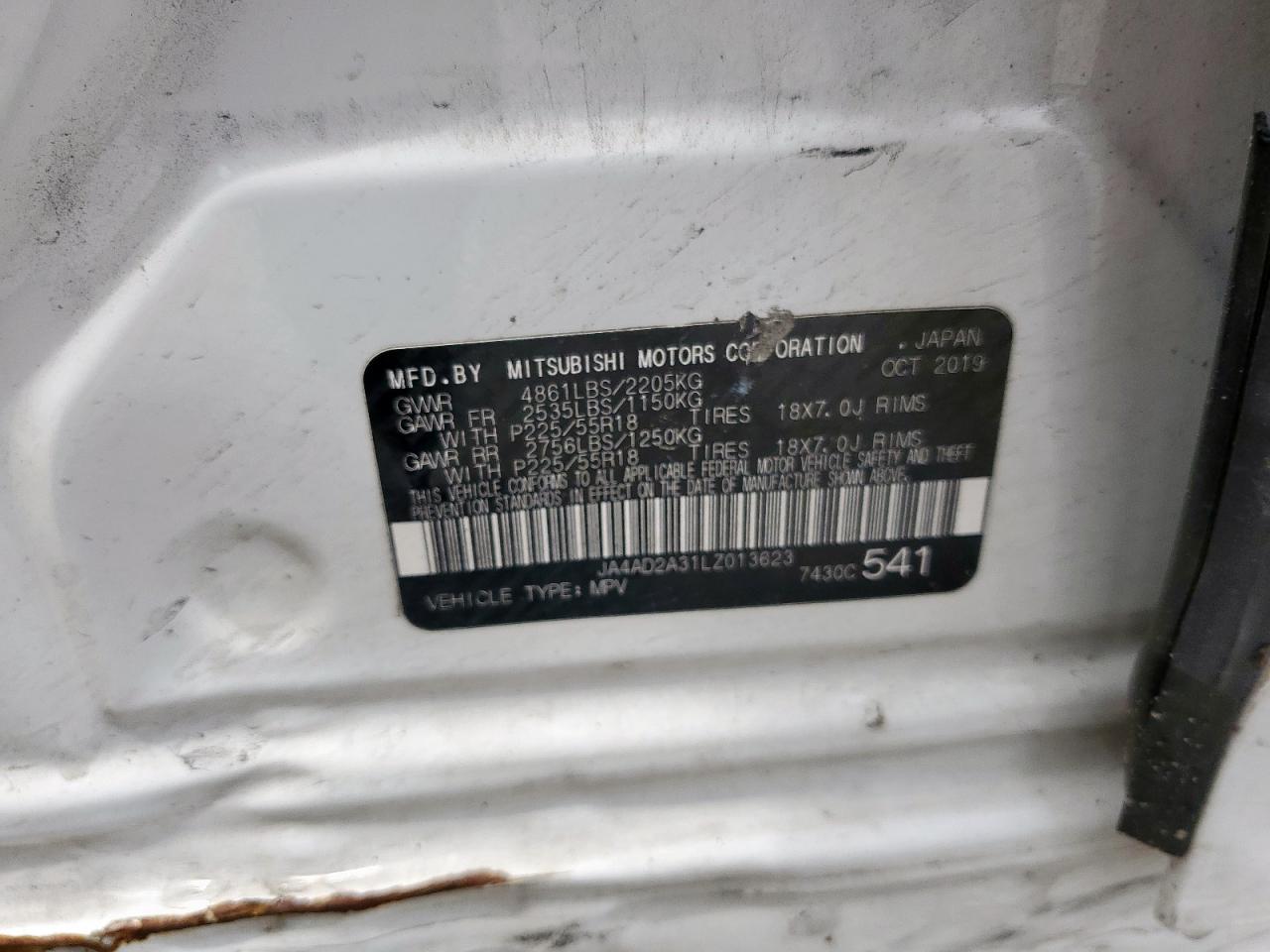 2020 Mitsubishi Outlander Es VIN: JA4AD2A31LZ013623 Lot: 68394465