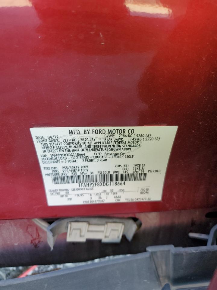 2013 Ford Taurus Limited VIN: 1FAHP2F8XDG118664 Lot: 70850275