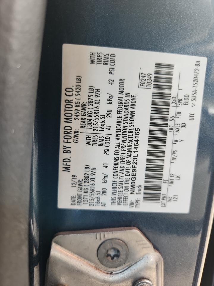 2020 Ford Transit Connect Xlt VIN: NM0GE9F23L1464165 Lot: 70476075