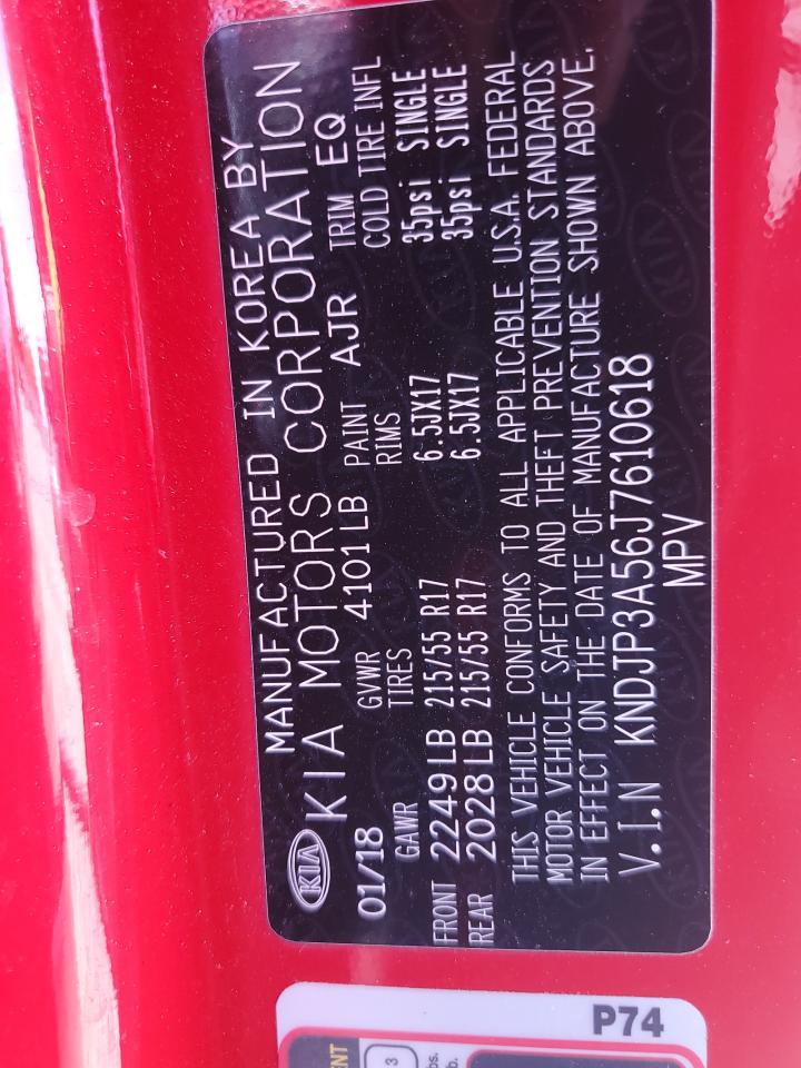 2018 Kia Soul + VIN: KNDJP3A56J7610618 Lot: 70404935