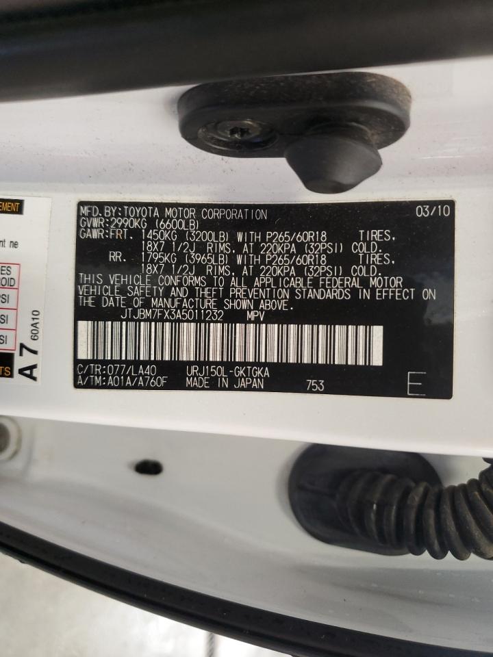 2010 Lexus Gx 460 VIN: JTJBM7FX3A5011232 Lot: 68377825