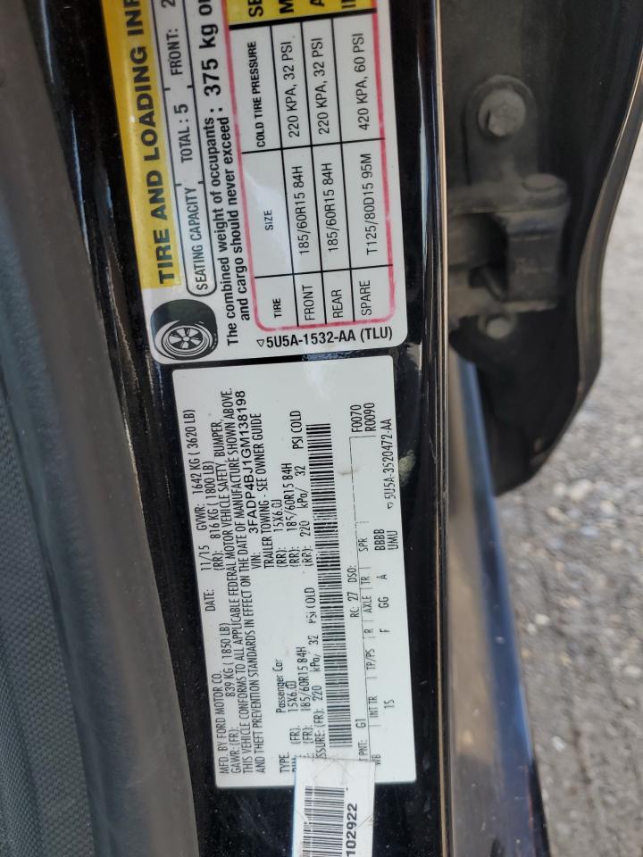 2016 Ford Fiesta Se VIN: 3FADP4BJ1GM138198 Lot: 67385665