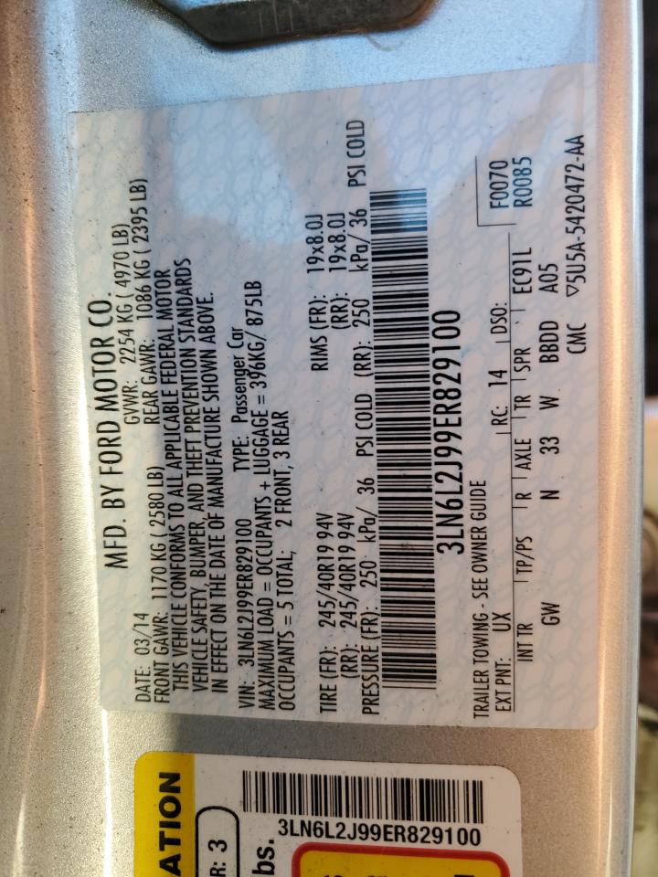 2014 Lincoln Mkz VIN: 3LN6L2J99ER829100 Lot: 69470625