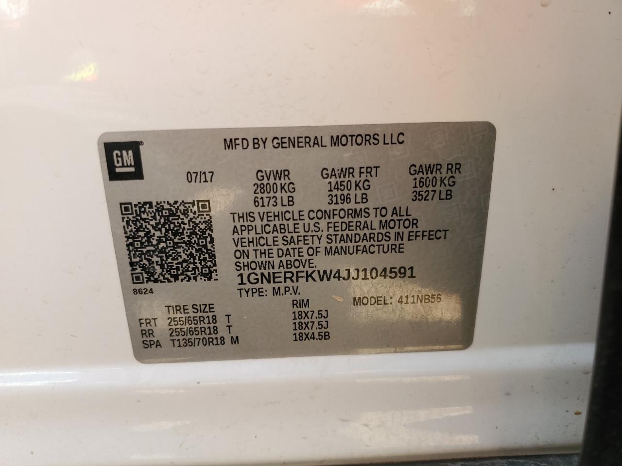 2018 Chevrolet Traverse Ls VIN: 1GNERFKW4JJ104591 Lot: 67011225