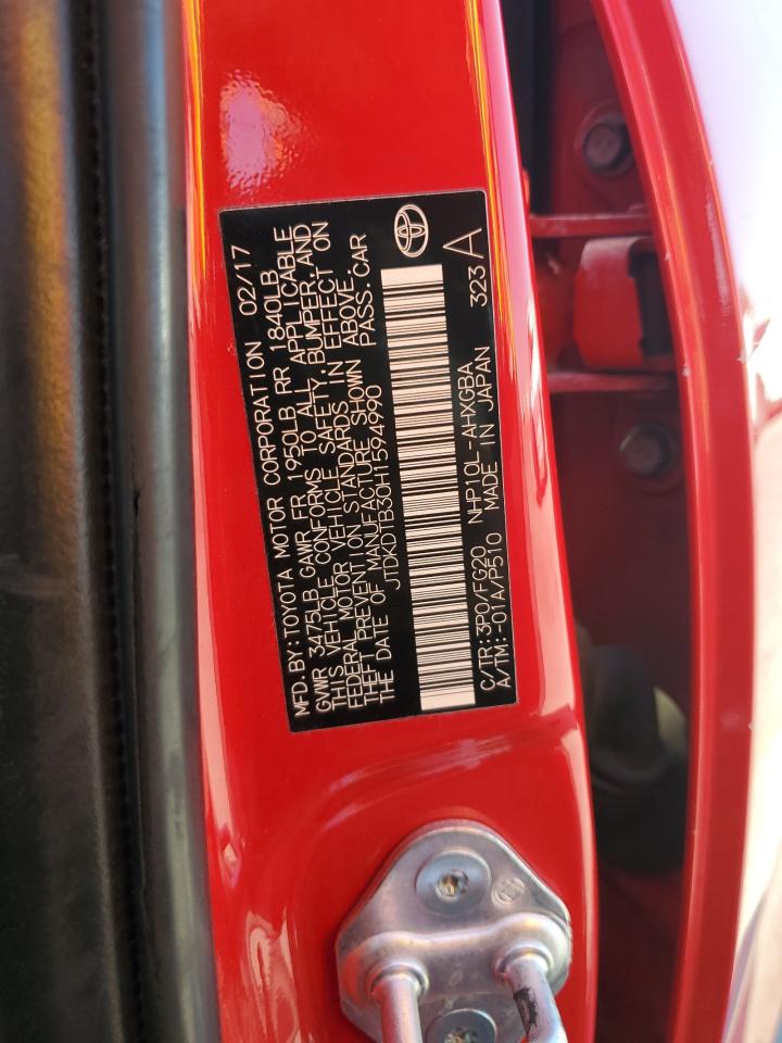 2017 Toyota Prius C VIN: JTDKDTB30H1594990 Lot: 69920385